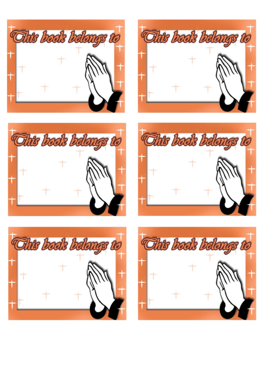 Praying Hands Bookplates Printable pdf