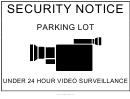 Parking Lot Under Surveillance Sign Template