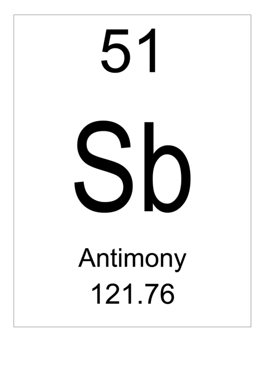 Element 051 Antimony Printable pdf