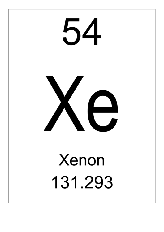 Element 054 Xenon Printable pdf
