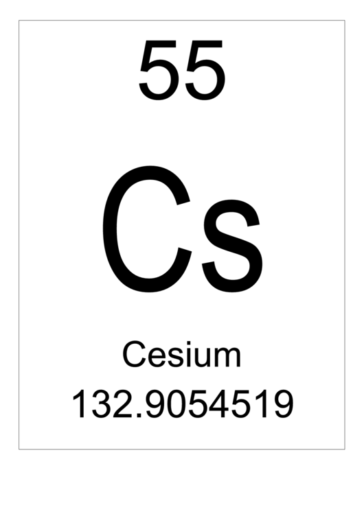 Element 055 Cesium Printable pdf