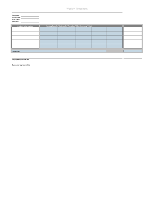 Weekly Projects Multiple Clients Timesheet Template Printable pdf