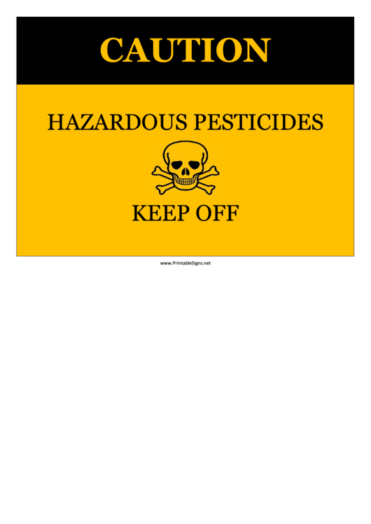 Caution Hazardous Pesticides Keep Off Printable pdf