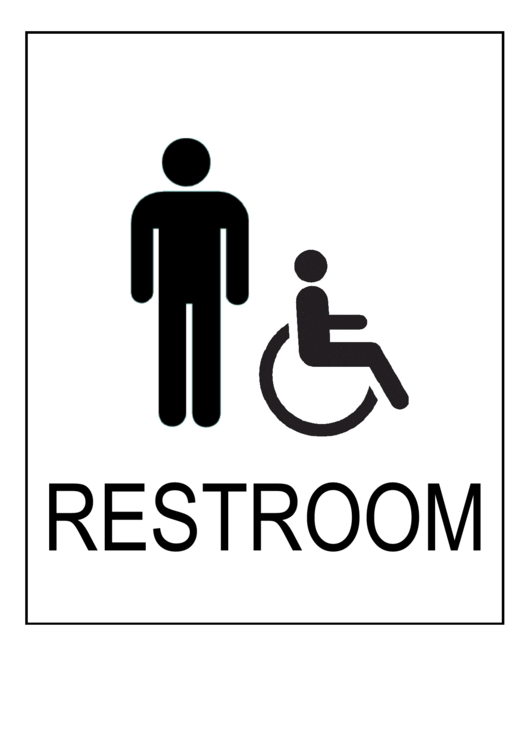 Handicapped Restroom Men Sign Template Printable pdf