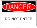 Danger Sign Template