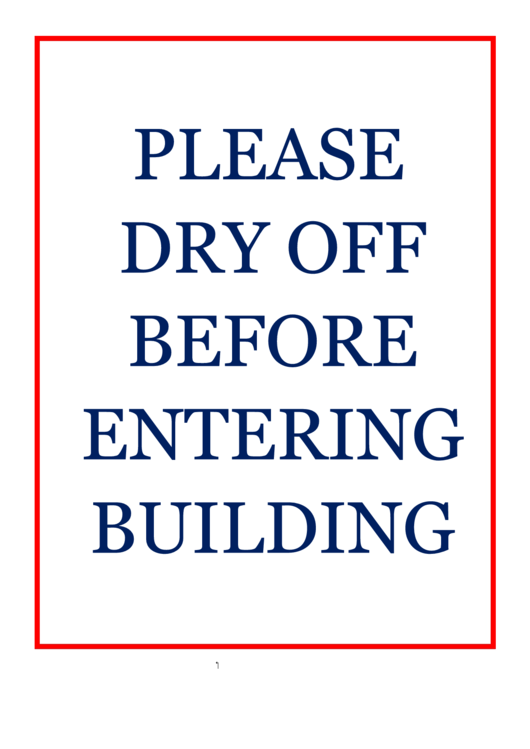 Please Dry Off Sign Template Printable pdf