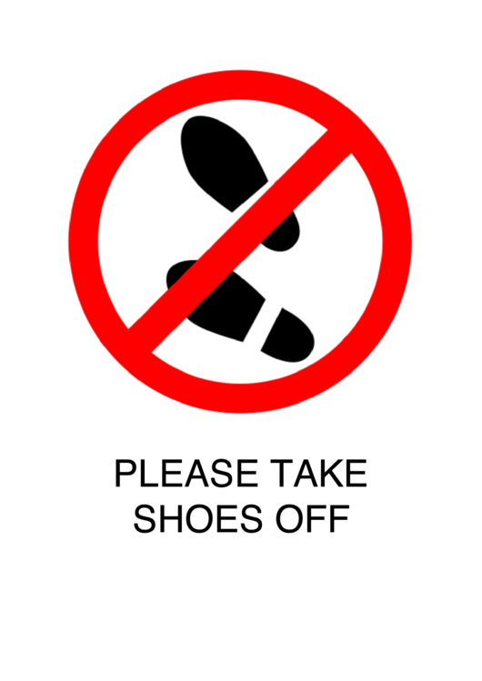 Please Take Shoes Off Printable pdf