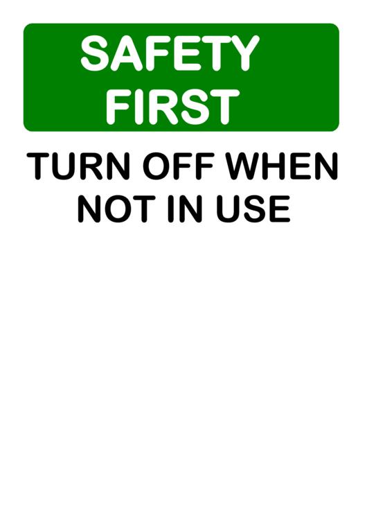 Safety Turn Off Printable pdf