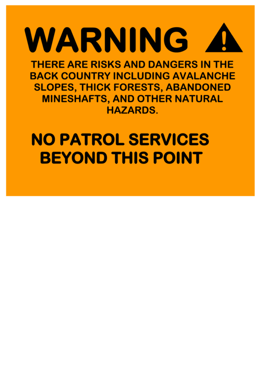 Warning No Patrol Services Printable pdf