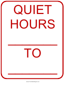 Quiet Hours Sign
