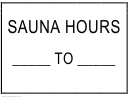 Sauna Hours Sign Template