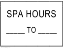 Spa Hours Sign Template