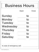 Office Hours Sign Template