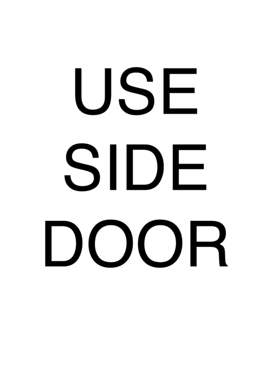 Use Side Door Printable pdf