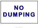 No Dumping Sign Template
