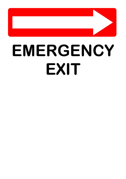 Emergency Exit Sign Template Printable pdf