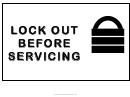 Instructions Lockout Before Servicing