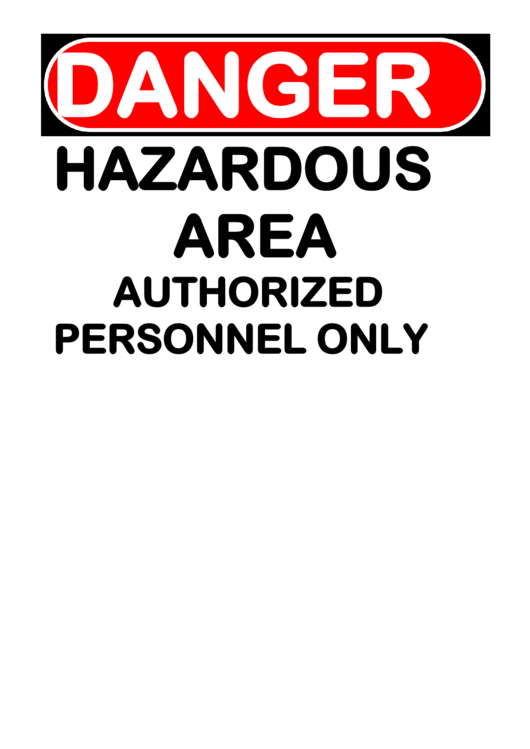 Danger Sign Template Printable pdf