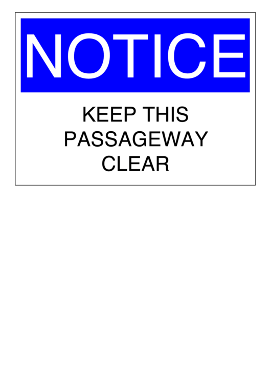 Keep Clear Sign Template printable pdf download