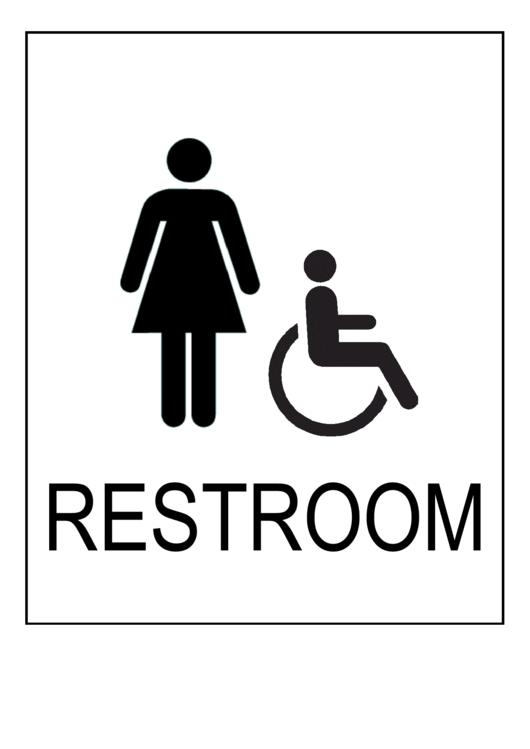 Handicapped Restroom Women Sign Template Printable pdf