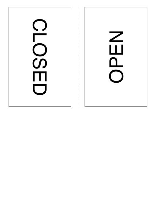 Open Closed Sign Template Printable pdf