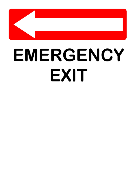 Directions Emergency Exit Sign Template Printable pdf