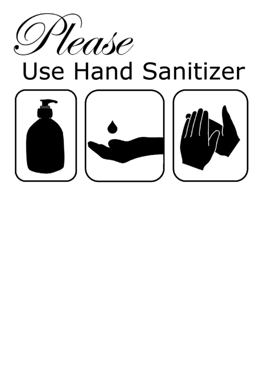 Hand Sanitizer Sign Printable pdf