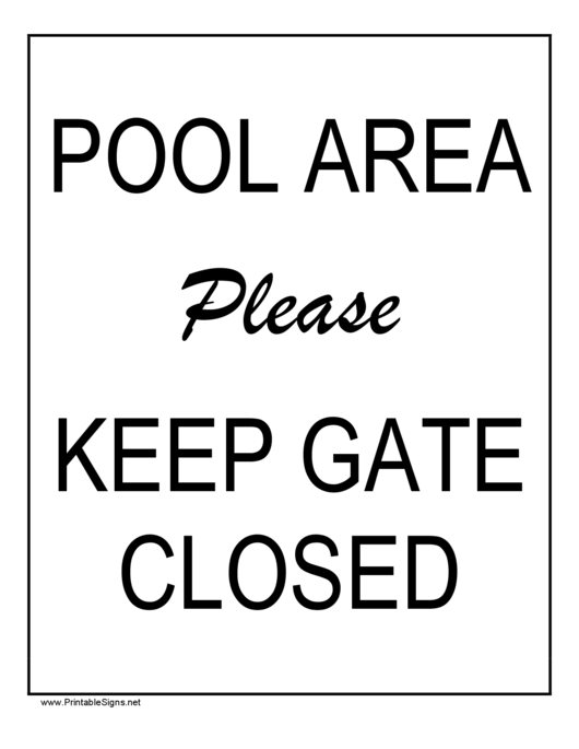 Keep Gate Closed Printable pdf