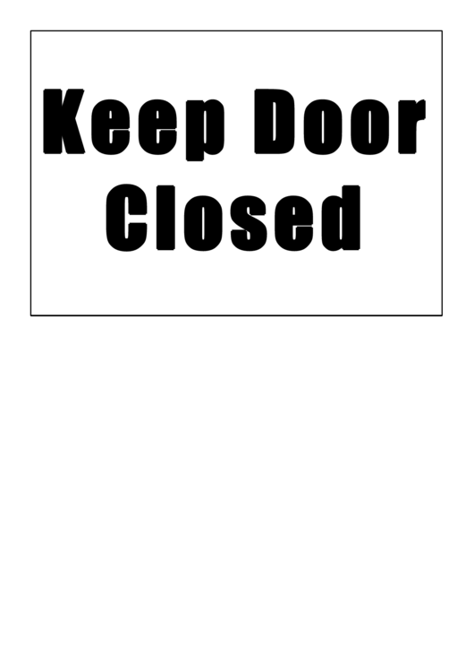 Party Keep Door Closed Printable pdf