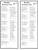 Weekly Grocery List Template For Couples