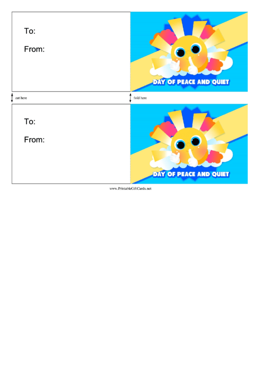 Day Of Peace And Quiet Printable pdf