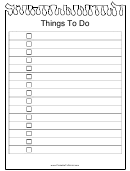 Things To Do List