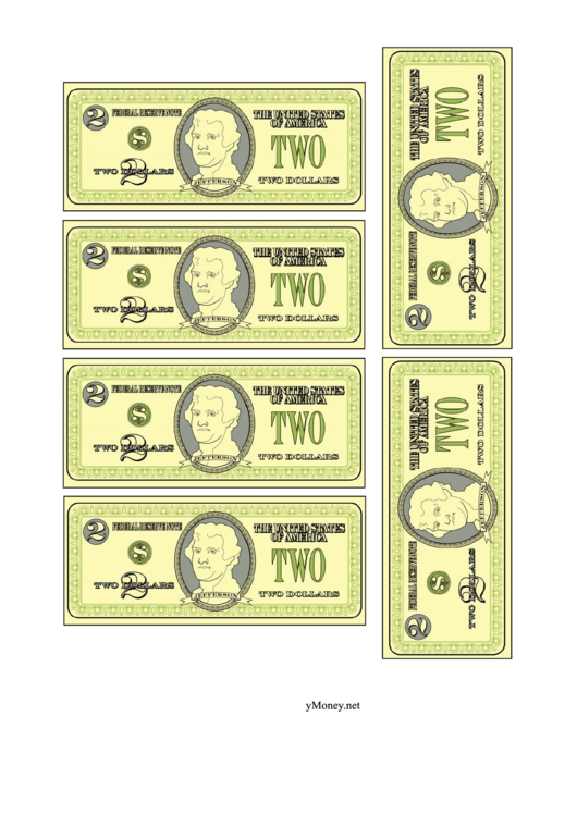 Two Dollar Bill Templates