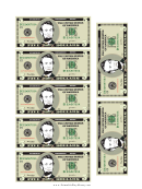 Mini-five Dollar Bill Templates
