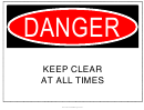 Danger - Keep Clear