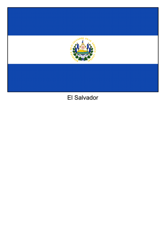 El Salvador Flag Template Printable pdf