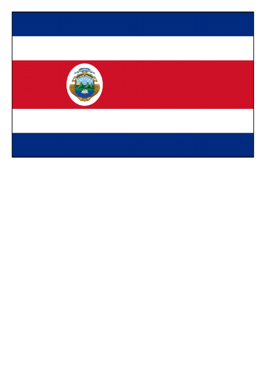 Costa Rica Flag Template Printable pdf