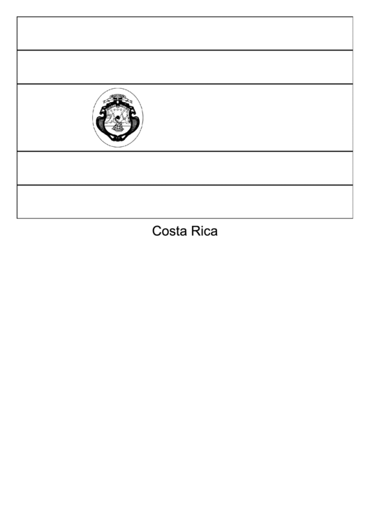 Costa Rica Flag Template Printable pdf