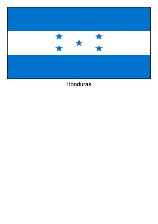 Honduras Flag Template Printable pdf