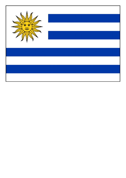 Uruguay Flag Template Printable pdf