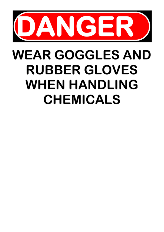 Danger - Gloves And Goggles Printable pdf