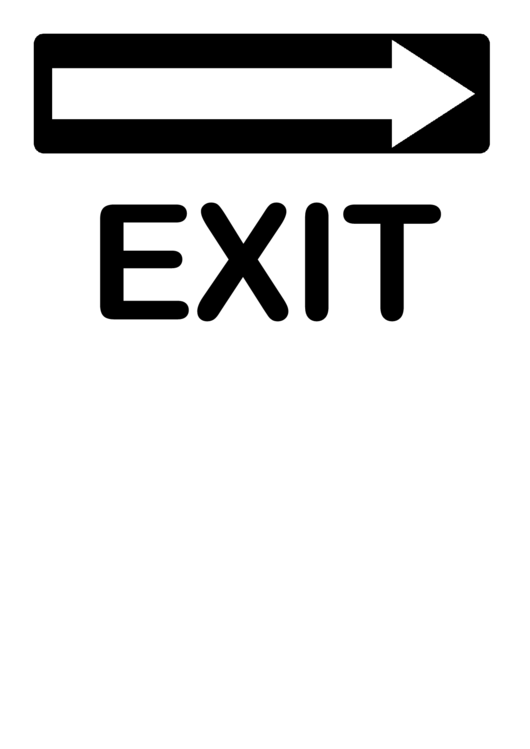 Directions - Exit Sign Template Printable pdf