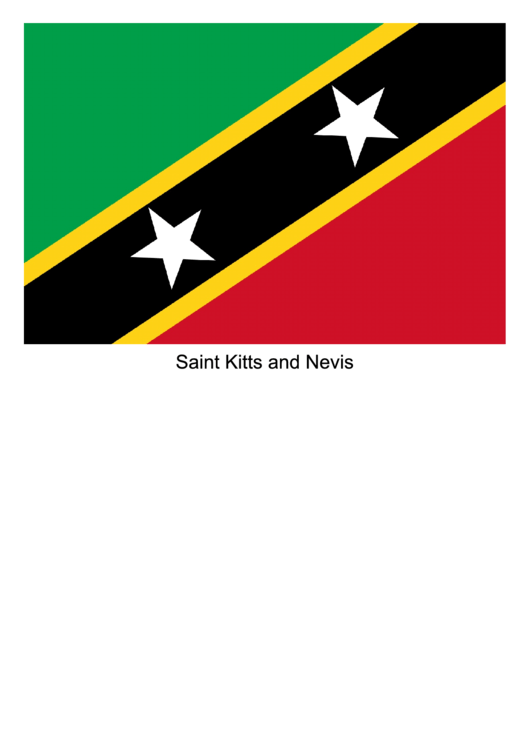 Saint Kitts And Nevis Flag Template Printable pdf