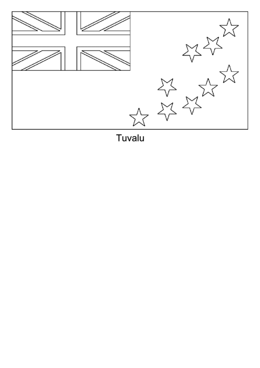 Tuvalu Flag Template Printable pdf