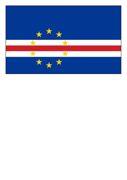 Cape Verde Flag Template Printable pdf