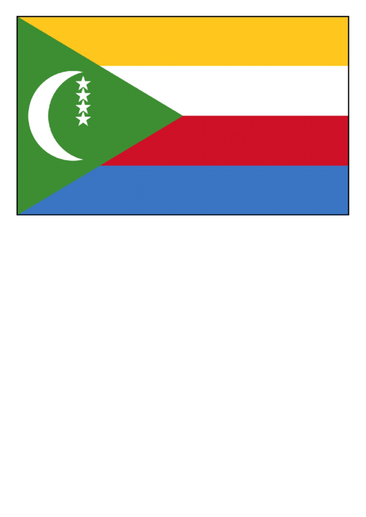 Comoros Flag Template Printable pdf