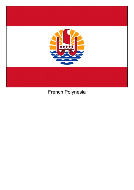French Polynesia Flag Template Printable pdf