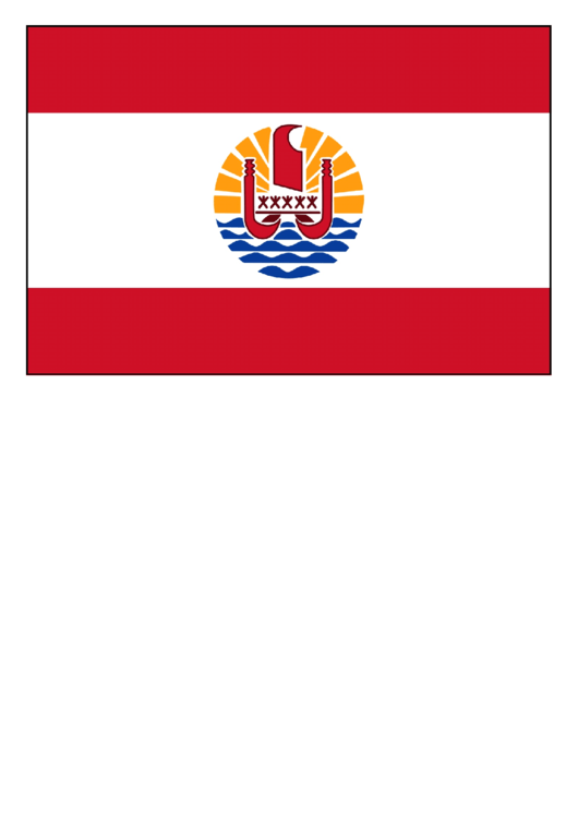 French Polynesia Flag Template Printable pdf