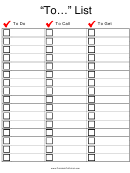To Do List Template With Checkboxes