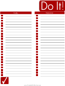 Do It List Template - Red